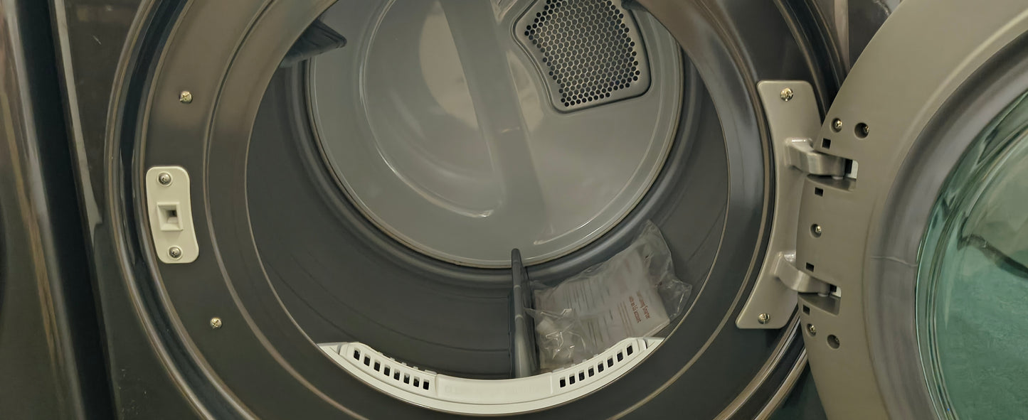 LG Elite Platinum Stainless FrontLoad Washer & New Scratch & Dent Electric Dryer Set - Stackable & Downloadable Features