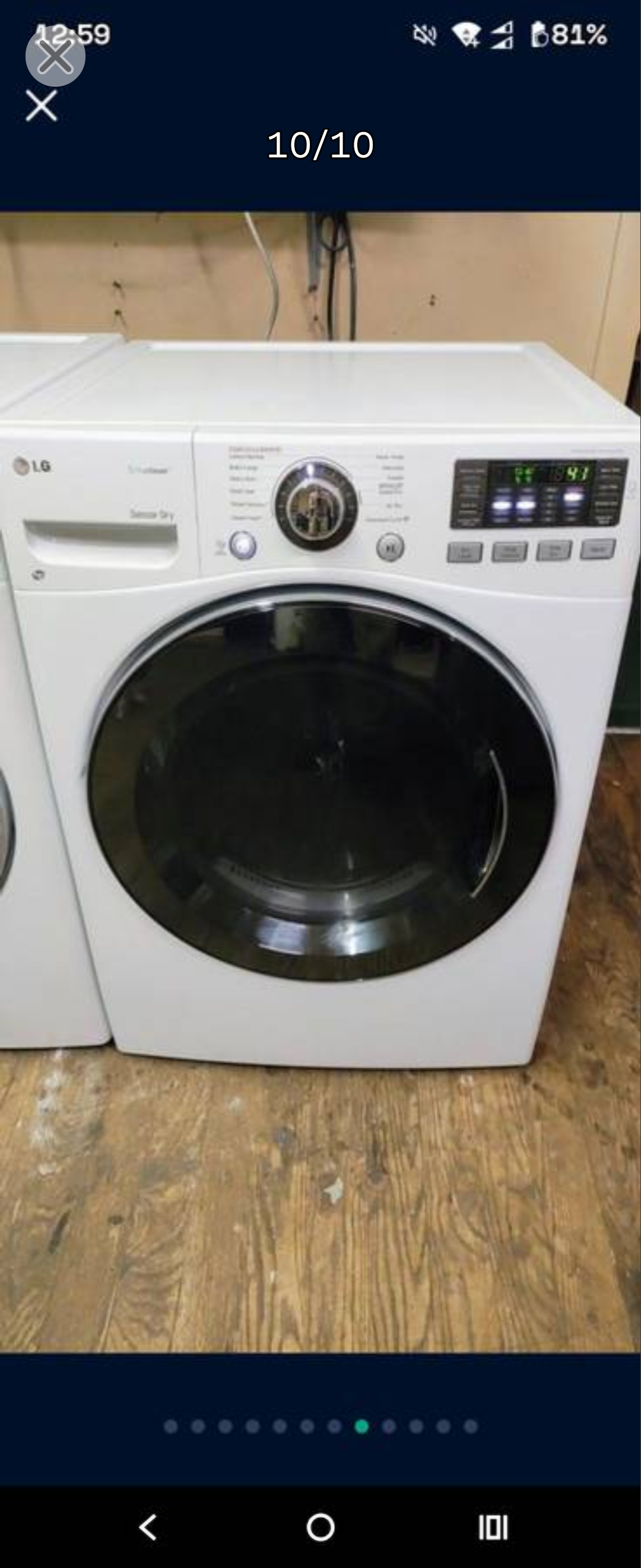 LG Elite White Electric Dryer-DownLoadable Cycle