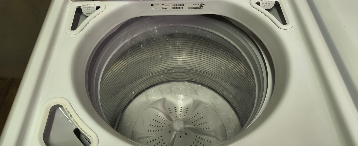MAYTAG BRAVOS MCT WHITE ELITE TOPLOAD WASHER & ELECTRIC DRYER SET