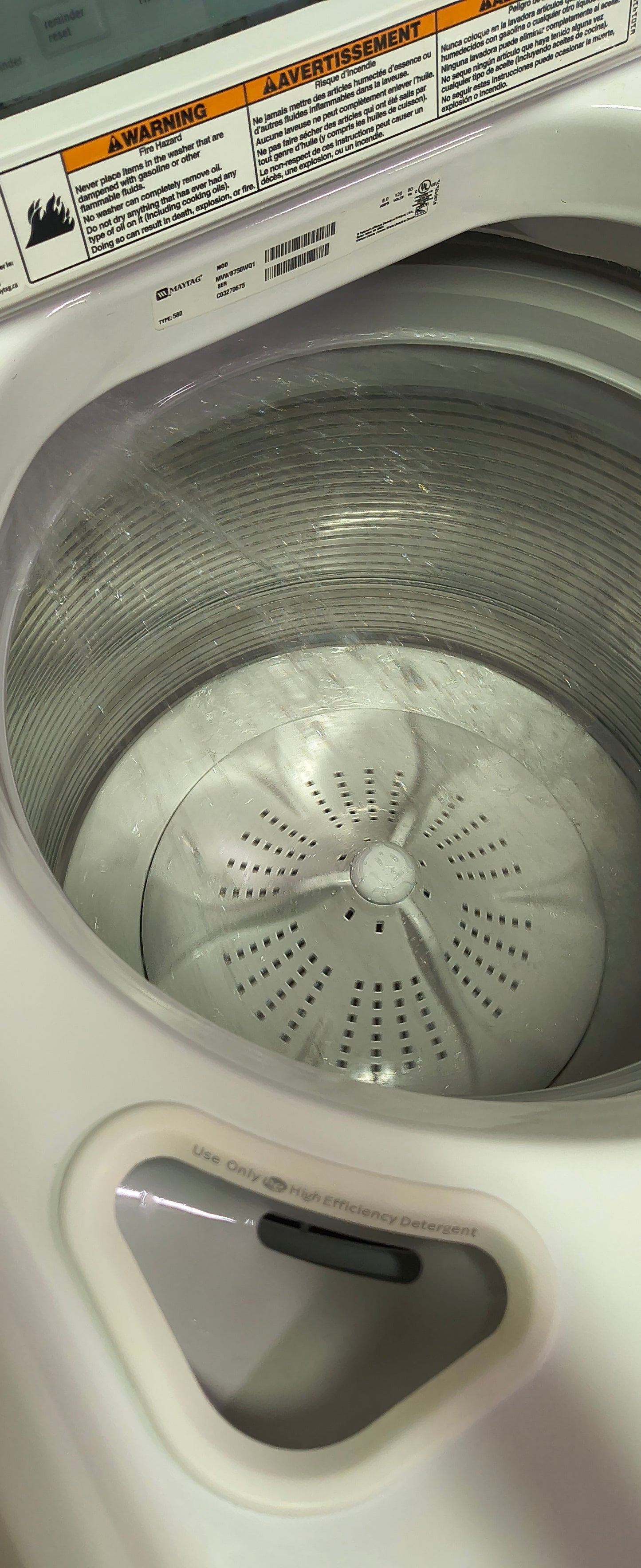 MAYTAG BRAVOS MCT WHITE ELITE TOPLOAD WASHER & ELECTRIC DRYER SET