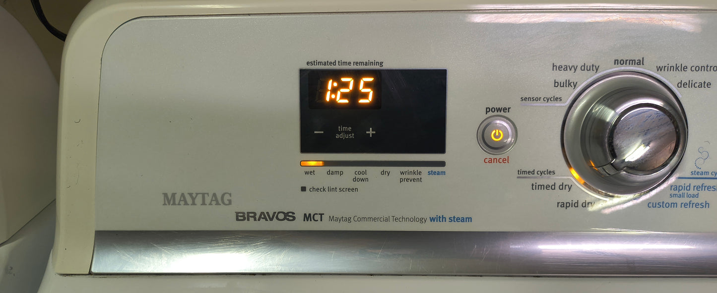 MAYTAG BRAVOS MCT WHITE ELITE TOPLOAD WASHER & ELECTRIC DRYER SET