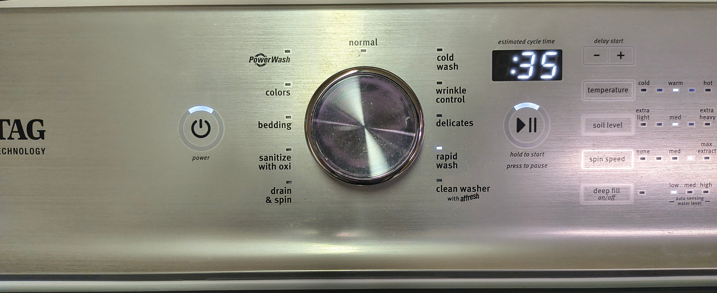 MAYTAG WHITE ELITE TOPLOAD WASHER & ELECTRIC BRAVOS XL DRYER SET