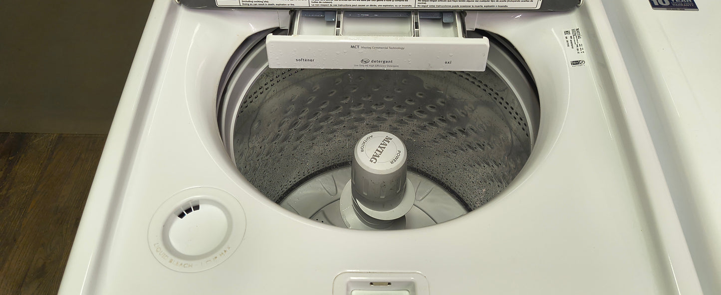 MAYTAG WHITE ELITE TOPLOAD WASHER & ELECTRIC BRAVOS XL DRYER SET