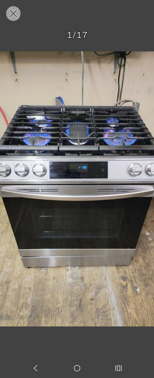 SAMSUNG ELITE SLIDE-IN/DROP-IN 5 BURNER CONVECTION AIR FRY GAS RANGE