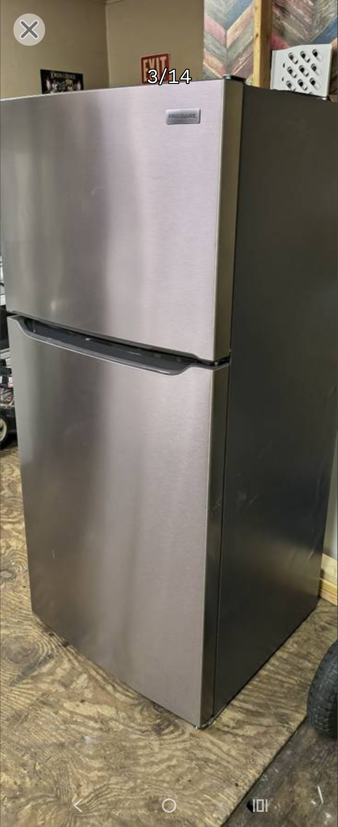 Frigidaire 19 Cu Ft Stainless Refrigerator/ Freezer - NEWER
