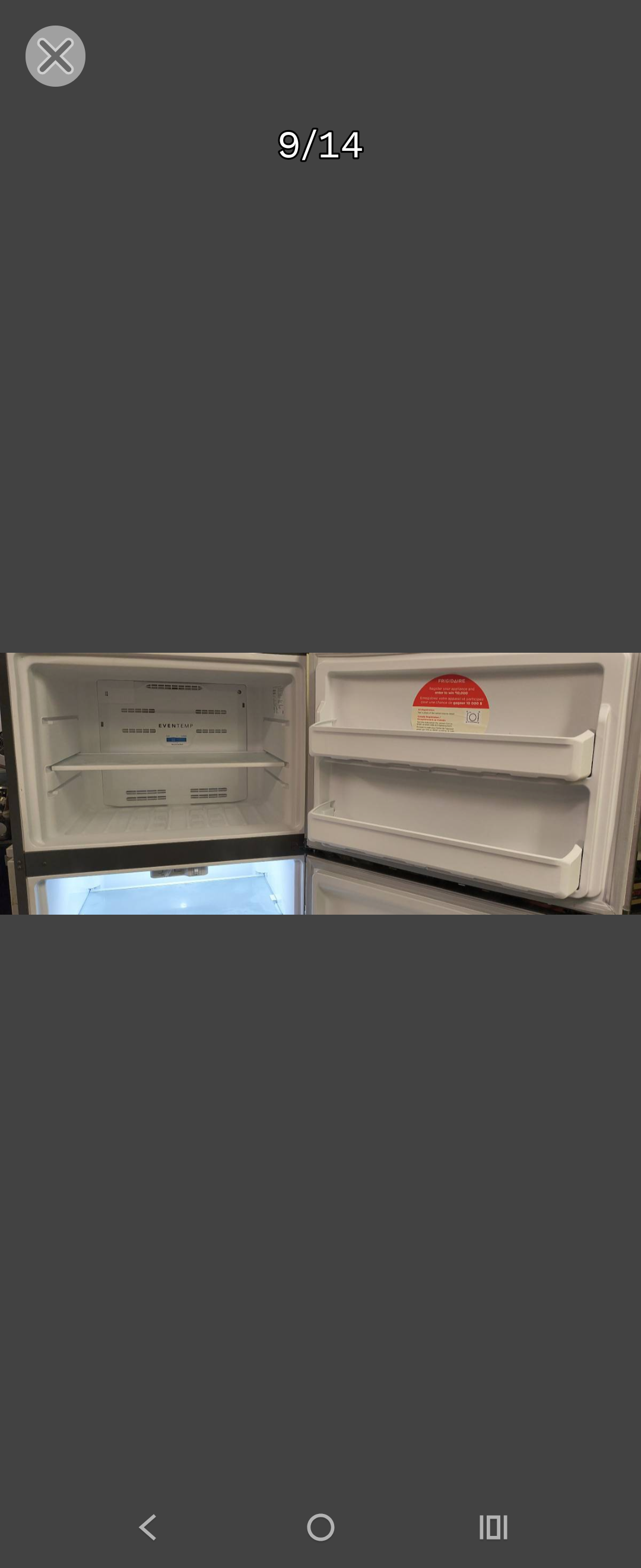 Frigidaire 19 Cu Ft Stainless Refrigerator/ Freezer - NEWER