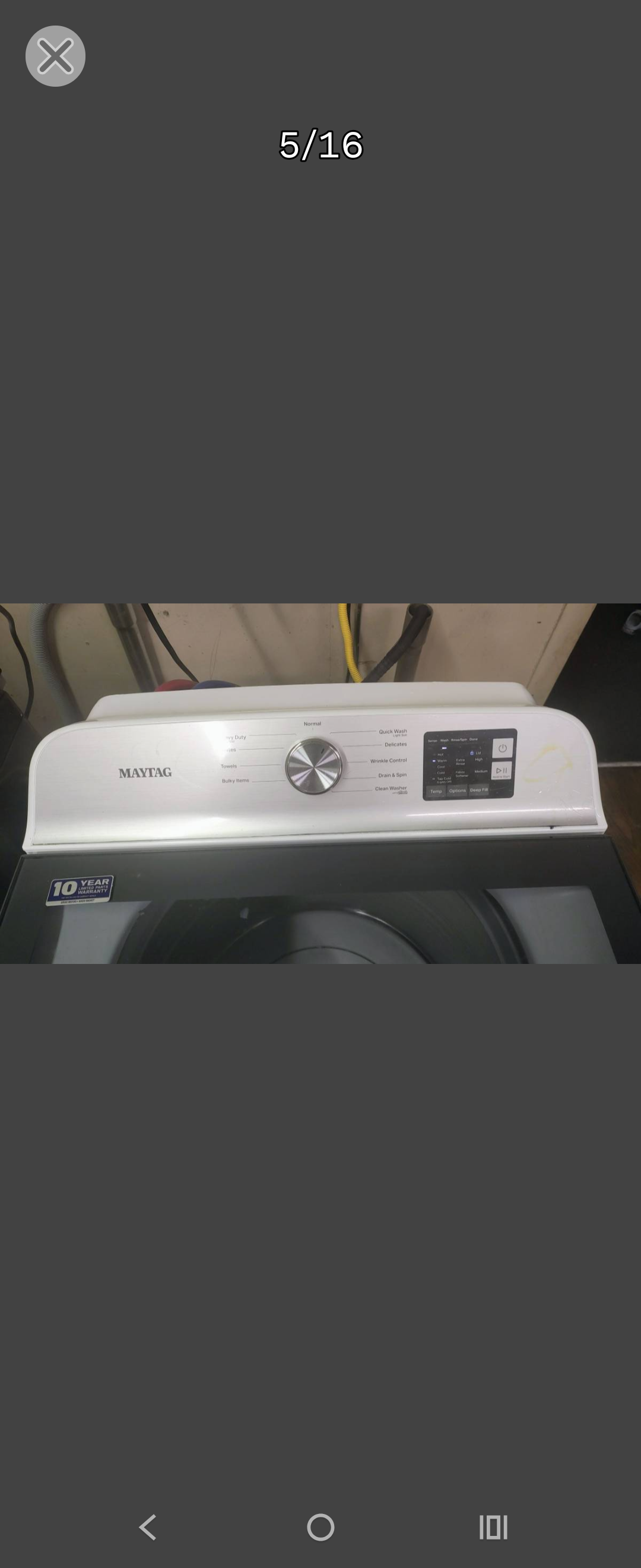 MAYTAG WHITE TOPLOAD WASHER
