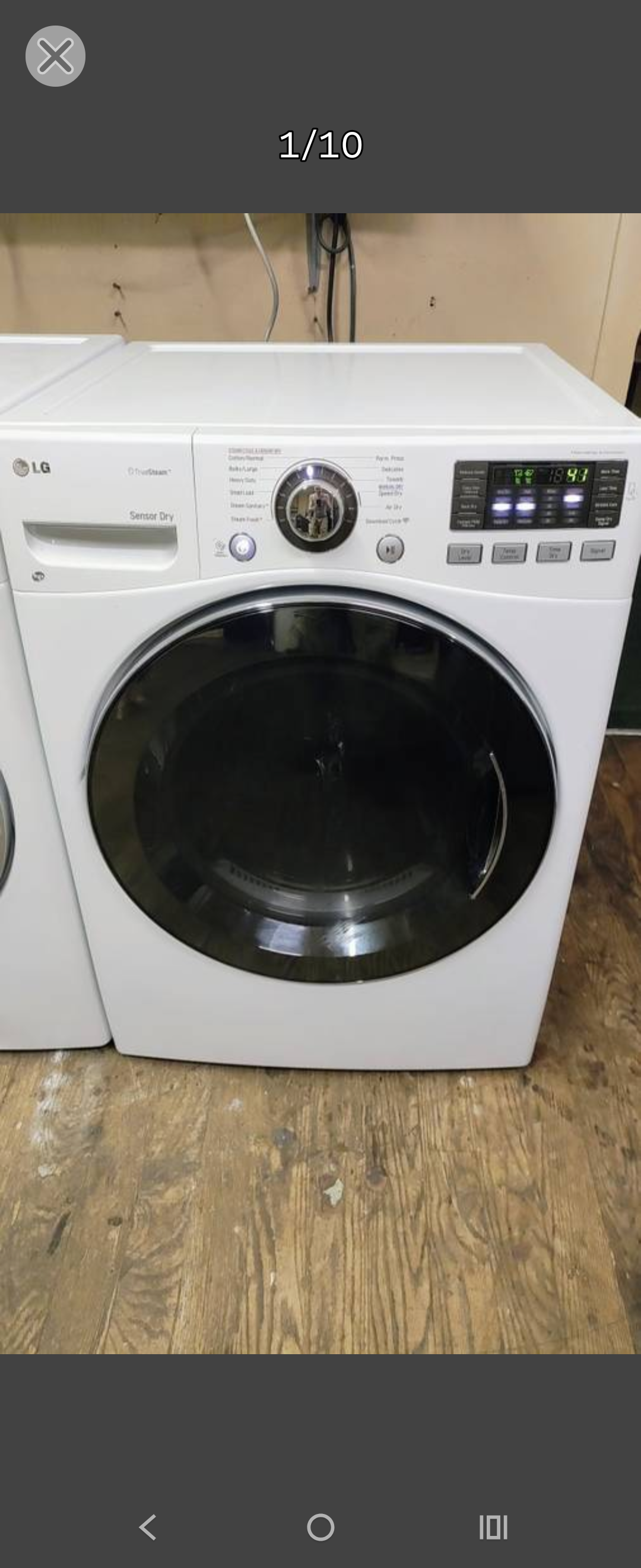LG Elite White Electric Dryer-DownLoadable Cycle