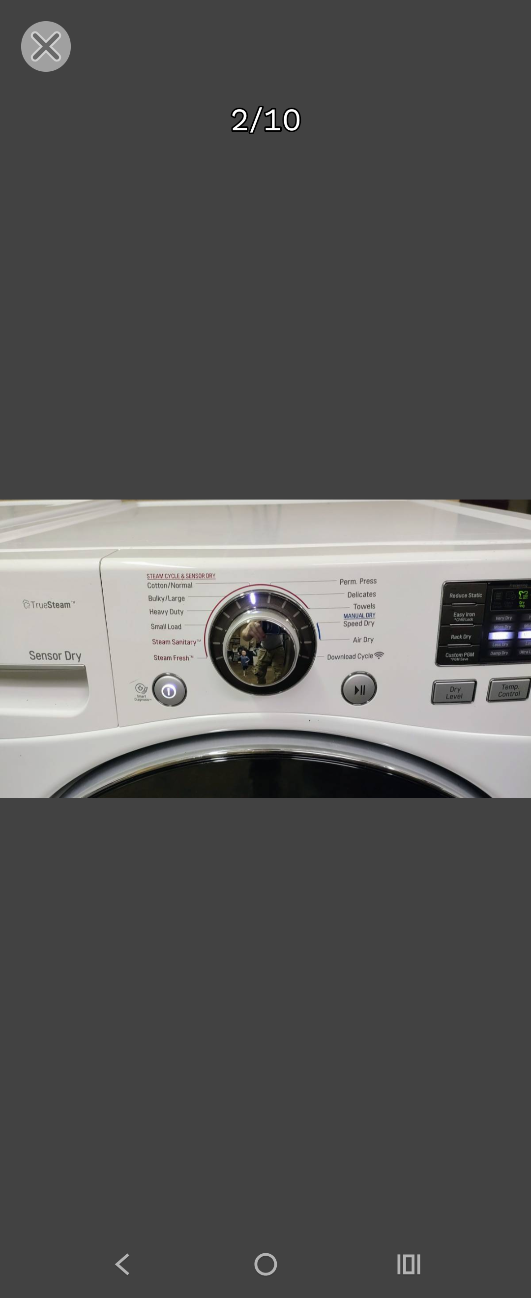 LG Elite White Electric Dryer-DownLoadable Cycle