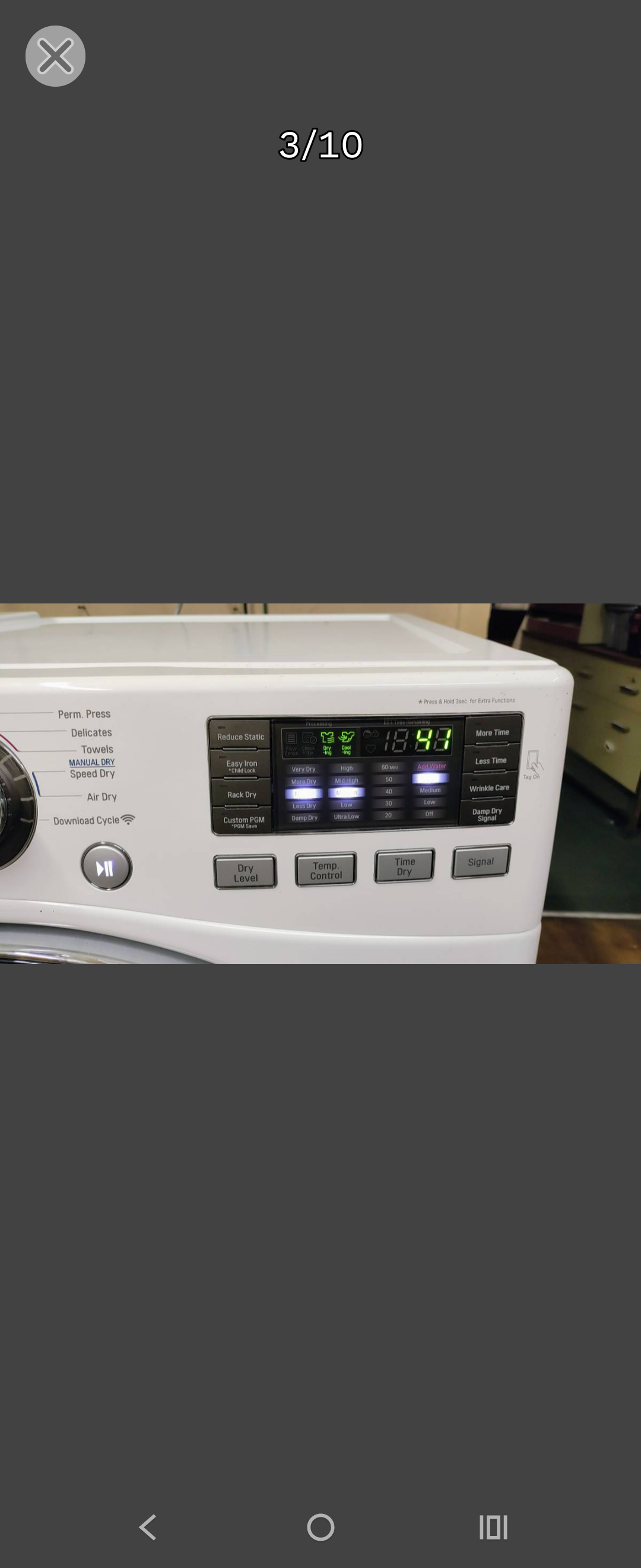 LG Elite White Electric Dryer-DownLoadable Cycle